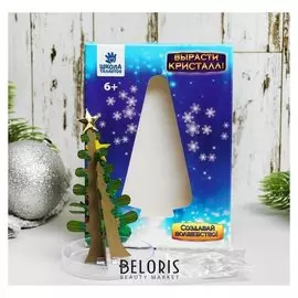 Набор для выращивания кристалла «Ёлочка с гирляндой и звездой»