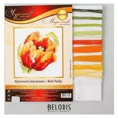 Набор для вышивания крестом «Красный тюльпан» 11х11см