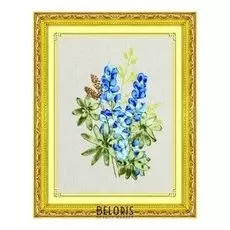 Набор для вышивания лентами "Голубые люпины"