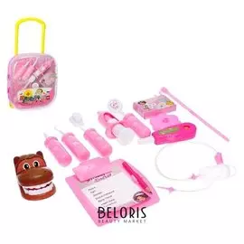 Набор доктора Лечим зубки, 10 предметов в чемоданчике, микс