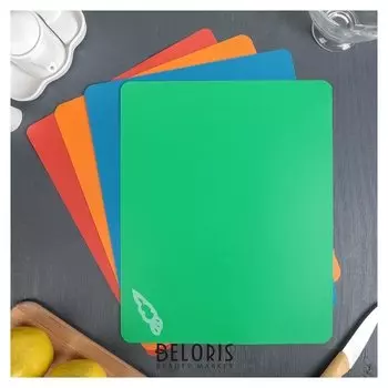 Набор досок разделочных гибких прямоугольных 34,5×27,5×0,1 см, 4 шт