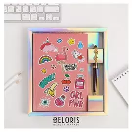 Набор ежедневник 80 л и ручка "GRL RWR"