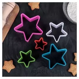 Набор форм для печенья доляна «Звезда», 5 шт