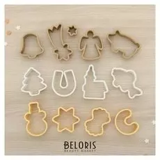 Набор форм для печенья "Новый год, рыбка, свинка", 12 шт