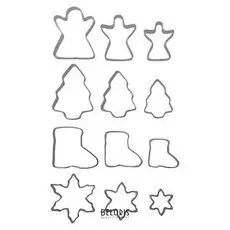 Набор форм для вырезания печенья 7×1,5 см "Новый год", 12 шт
