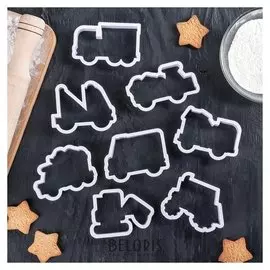 Набор форм для вырезания печенья "Грузовой транспорт", 8 шт