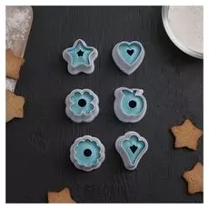 Набор форм для вырезания печенья из 2-ух частей 6 шт «Непоседа»