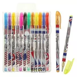 Набор гелевых ручек, 12 цветов, «Флаги», микс