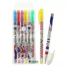 Набор гелевых ручек, 6 цветов, «Флаги», микс