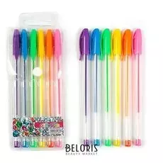 Набор гелевых ручек, 6 цветов, флуоресцентные