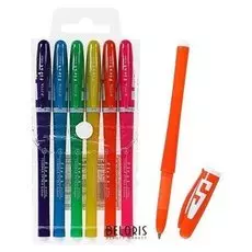 Набор гелевых ручек, 6 цветов, корпус цветной с белыми вставками