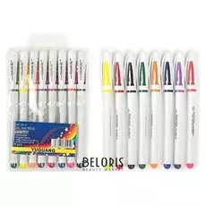 Набор гелевых ручек, 8 цветов, корпус белый с цветными вставками