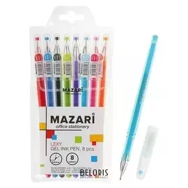 Набор гелевых ручек 8 цветов Lexy, игольчатый пишущий узел 0.5 мм, в форме кристалла