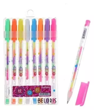 Набор гелевых ручек с блёстками, 8 цветов