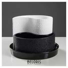 Набор горшков для цветов "Капля" 2 шт, шёлк, чёрно-белый, 0,7 л/ 1,3 л