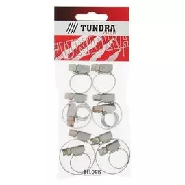 Набор хомутов оцинкованных Tundra Krep, D = 8-12, 10-16, 12-20, 16-27, 20-32 мм, 10 шт.