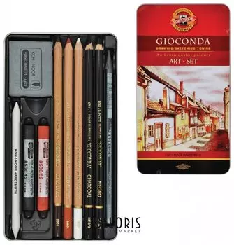Набор художественный Koh-i-noor "Gioconda", 10 предметов, металлическая коробка