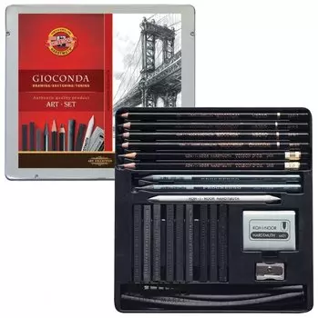 Набор художественный Koh-i-noor "Gioconda", 23 предмета, металлическая коробка