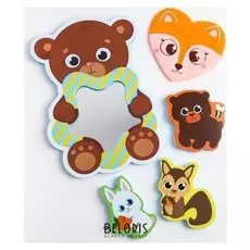 Набор игрушек для ванны "Ферма": зеркало, игрушки