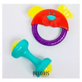 Набор игрушек-погремушек "Собачка и гантелька" 2 шт