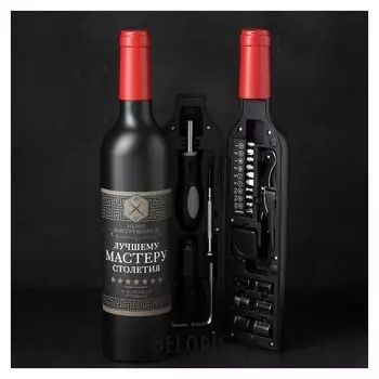 Набор инструментов в формовой бутылке "Лучшему мастеру", 22 предмета