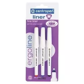 Набор капиллярных ручек Centropen 4651, 3 цвета (Красный, синий, чёрный), 0.5 мм, блистер, европодвес