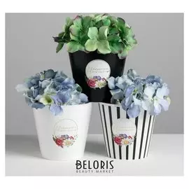 Набор кашпо 3 в 1 Beautiful, тиснение, 0,8 л