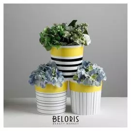 Набор кашпо 3 в 1 «Черно-белая геометрия», 1,6 л