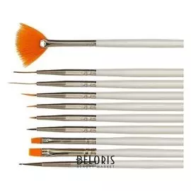 Набор кистей для дизайна ногтей, 10 шт