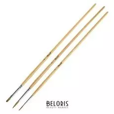 Набор кистей колонок 3 штуки, сонет, № 2 (№ 1; 3; 4 длинная ручка)