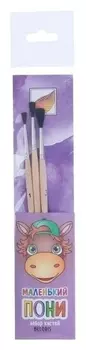 Набор кистей Маленький пони, 3 штуки круглые № 1, 2, 3, шерсть пони