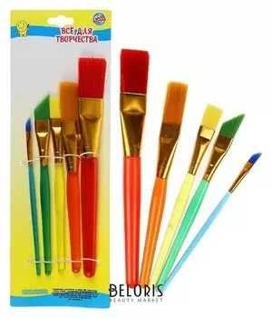 Набор кистей нейлон 5 штук