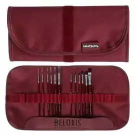 Набор кистей синтетика 12шт Malevich "Фрида" (Кругл и плоские) в пенале-скрутке 756800