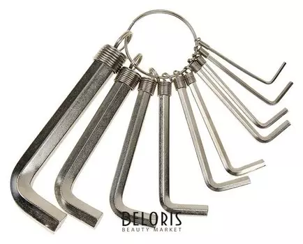 Набор ключей имбусовых Sparta, 1.5–10 мм, 10 шт, никелированный, на кольце