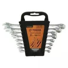 Набор ключей комбинированных в холдере Tundra, Crv, полированные, 8 - 19 мм, 8 шт.
