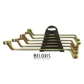 Набор ключей накидных коленчатых в холдере Tundra, желтый цинк, 8 - 19 мм, 6 шт.