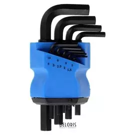 Набор ключей шестигранных Tundra Black, Crv, 1.5 - 10 мм, 9 шт.