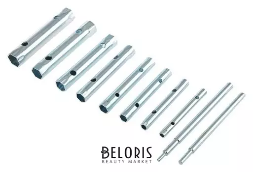 Набор ключей торцевых трубчатых Tundra, оцинкованные, 6 - 22 мм, 2 воротка, 10 предметов