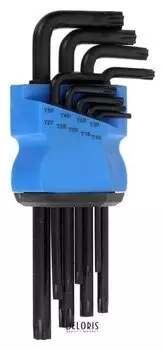 Набор ключей Tundra Black, Torx Tamper, удлиненные, Crv, Tt10 - Tt50, 9 шт.