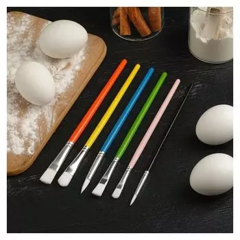 Набор кондитерских кисточек для декорирования 6 шт «Леонардо»