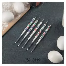 Набор кондитерских кисточек для декорирования «Цветочный узор», 5 шт