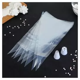 Набор кондитерский, 10 предметов: 8 мешков, 2 насадки 21,5×10,5×4,5 см