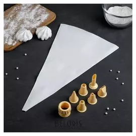 Набор кондитерский 8 предметов: мешок, адаптер, 6 насадок D=2 см