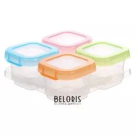 Набор контейнеров для хранения детского питания, 120 мл, 4 шт., на подставке