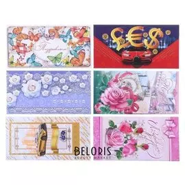 Набор конвертов "Поздравительные" глиттер, 6 шт. в наборе