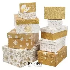 Набор коробок 10 в 1 «Снежинки», 12 × 7 × 4 - 32.5 × 20 ×