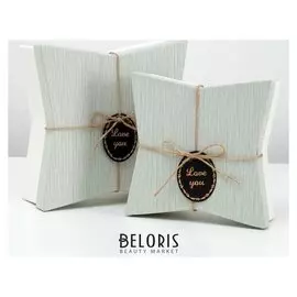 Набор коробок 2 в 1 "Звезды", белый, 21,5 х 21,5 х 8,5 - 18,5 х 18,5 х 6,5 см