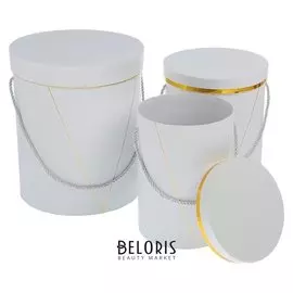 Набор коробок 3 в 1, белый, 23 х 23 х 27 - 15 х 15 х 21,5 см