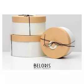 Набор коробок 3 в 1, бежевый, 27 х 27 х 14,5 - 21 х 21 х 11 см