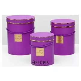 Набор коробок 3 в 1, фиолетовый, 14,5 х 14,5 х 17,5 - 18,5 х 18,5 х 24 см